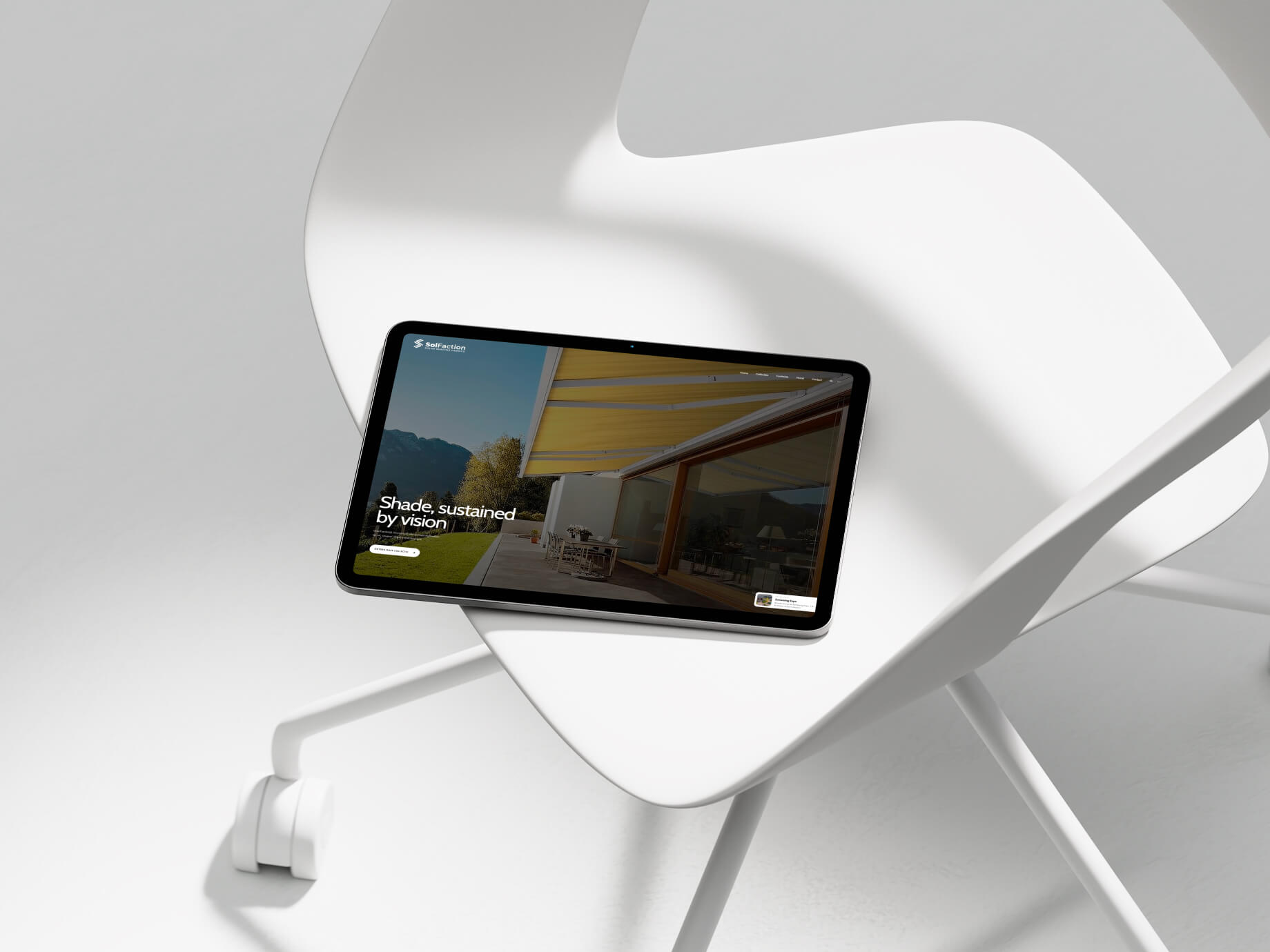SolFaction, de site op tablet